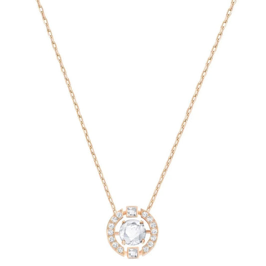 COLLAR SPARKLING DANCE ROUND BLANCO Recubrimiento en Oro Rosado 18k