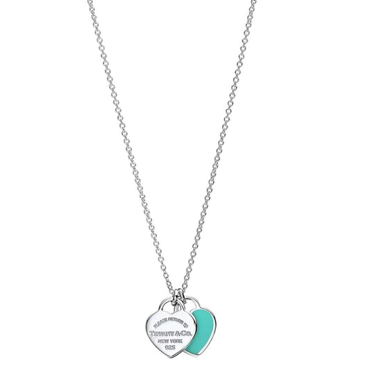 COLLAR RETURN TO TIFFANY COLGANTE DOBLE PLACA ESTILO CORAZÓN Plata s925