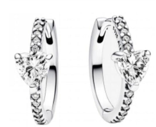 PENDIENTES CORAZÓN ELEVADO HALO Plata s925 ALE