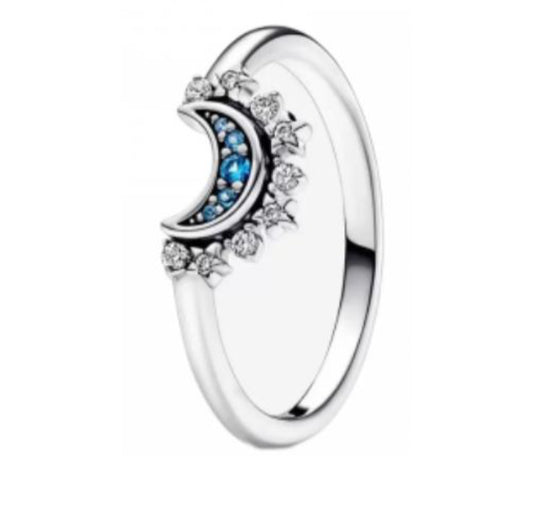 ANILLO SOL O LUNA Plata s925 ALE/Recubrimiento de Oro 14K