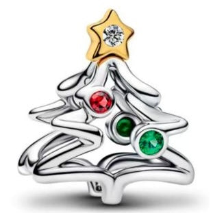 CHARM SEPARADOR SILUETA DE ÁRBOL NAVIDEÑO Plata s925 ALE