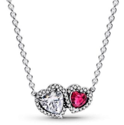 COLLAR CORAZÓN ELEVADO DOBLE Plata s925 ALE
