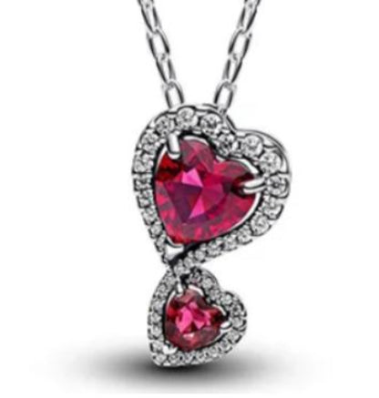 COLLAR CORAZÓN ELEVADO DOBLE Plata s925 ALE