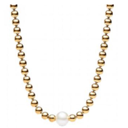COLLAR CUENTAS PAVÉ PERLA Plata s925 ALE
