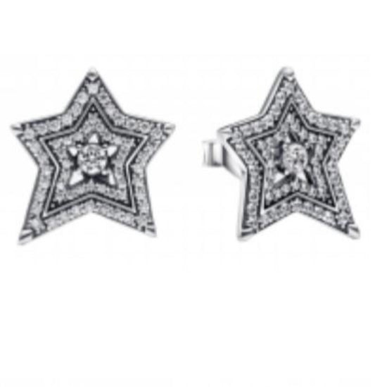 PENDIENTES ESTRELLA ASIMÉTRICA Plata s925 ALE
