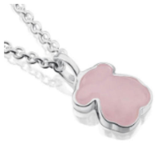 COLLAR CUARZO ROSA Plata s925